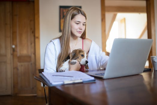 trainer working with puppy