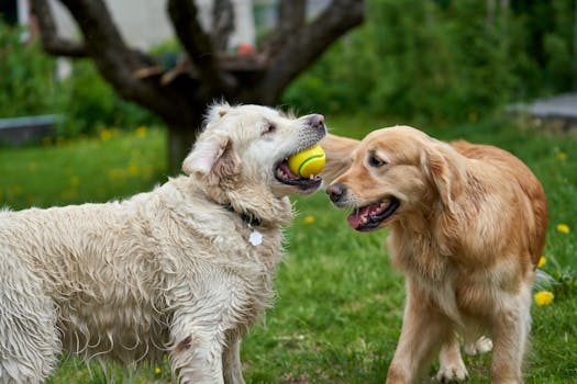 puppy playing with other dogs